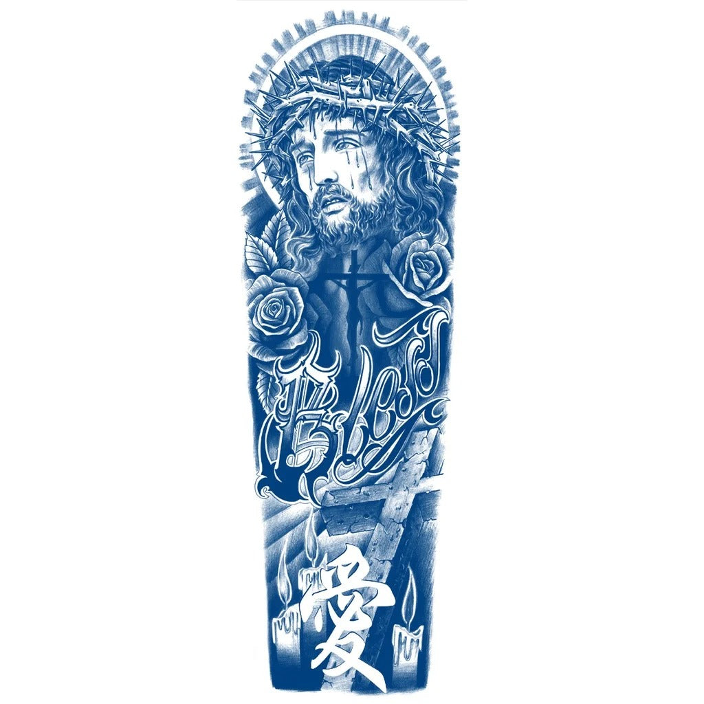 Full Leg & Arm Wolf Tattoo Long Lasting Waterproof