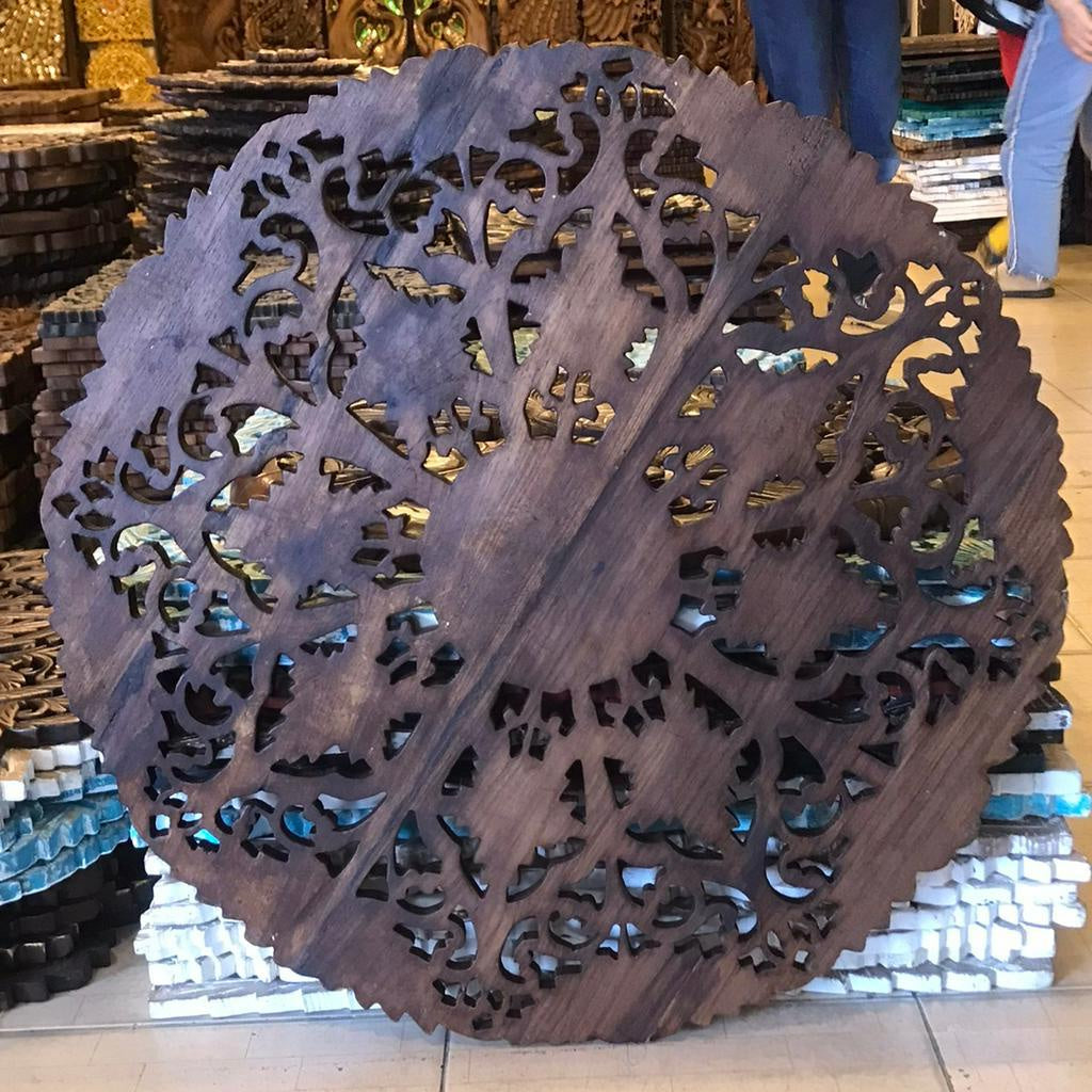 Gilded carved Floral teak wood
