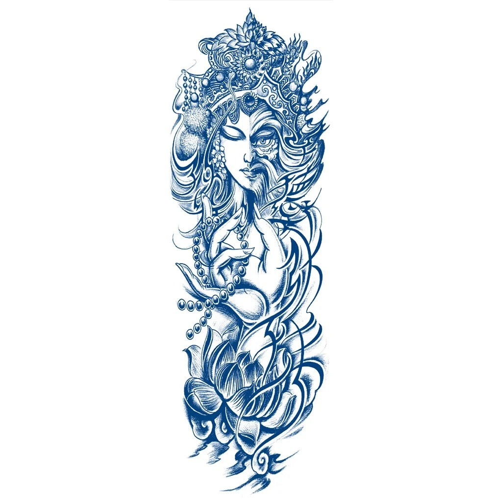 Full Leg & Arm Wolf Tattoo Long Lasting Waterproof