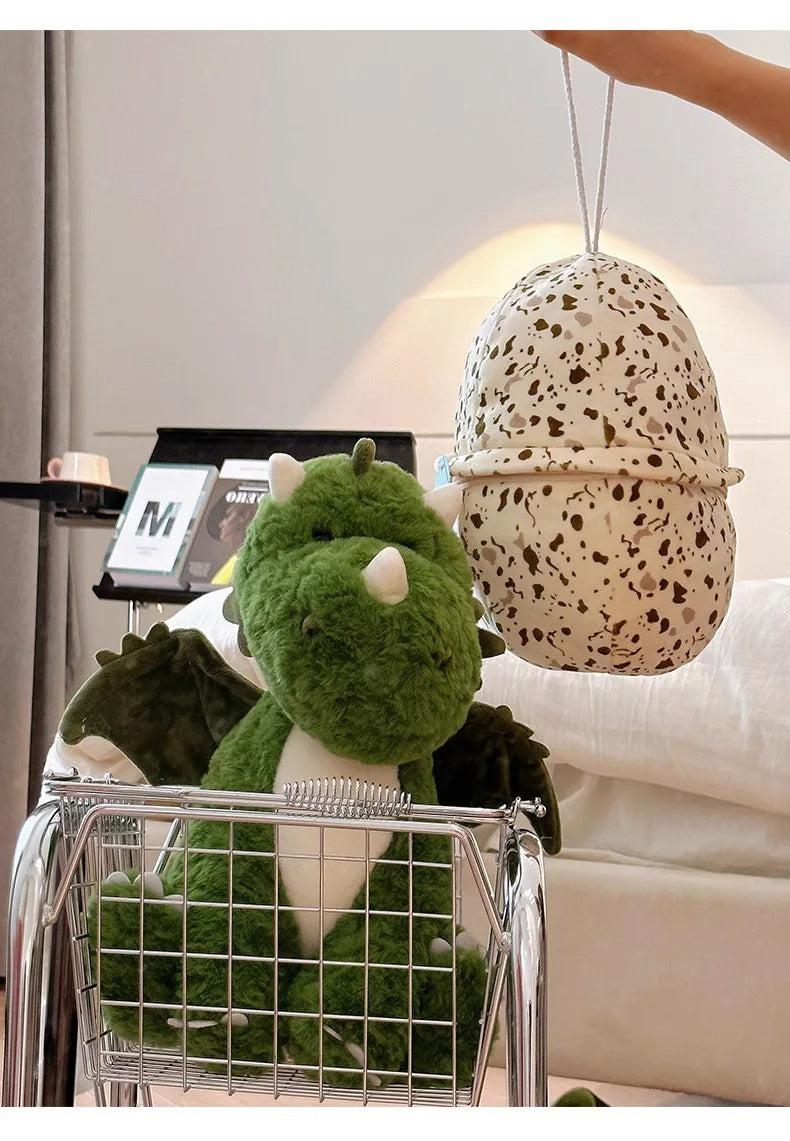 Soft 2-in-1 Dinosaur Egg Plush - Cute Stuffed Toy