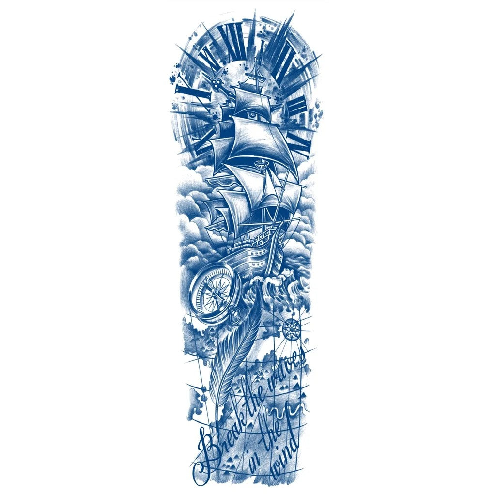 Full Leg & Arm Wolf Tattoo Long Lasting Waterproof