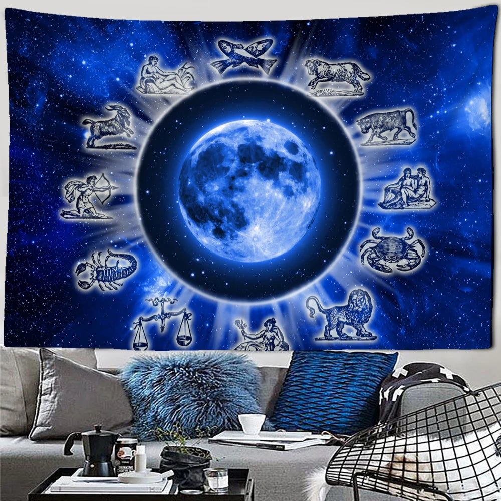 Tarot Zodiac Tapestry Wall Art Hanging