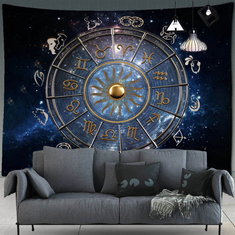 Tarot Zodiac Tapestry Wall Art Hanging