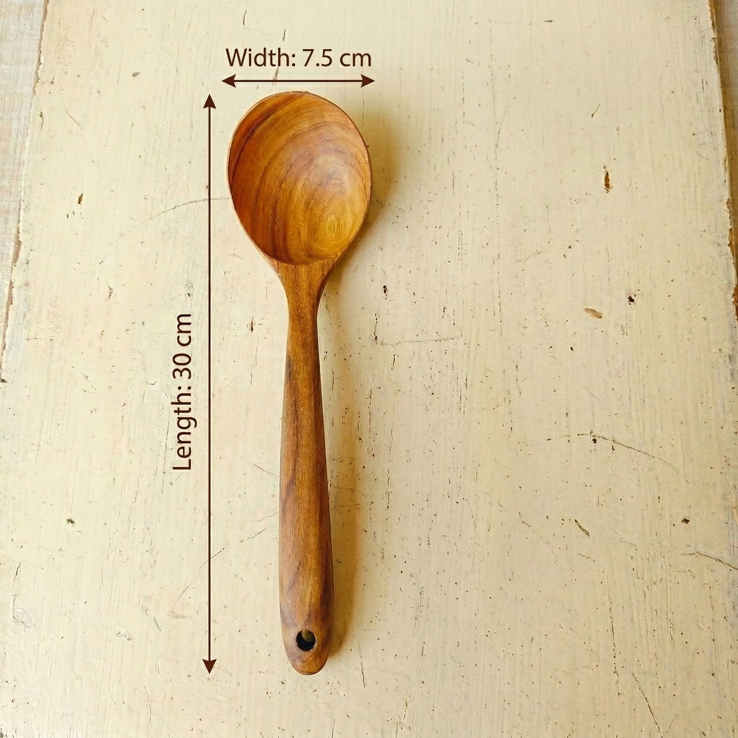 Solid Teak Soup Ladle: Non-Toxic & Scratch-Free