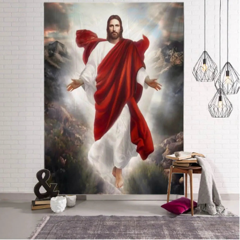 Retro art Jesus tapestry wall decoration