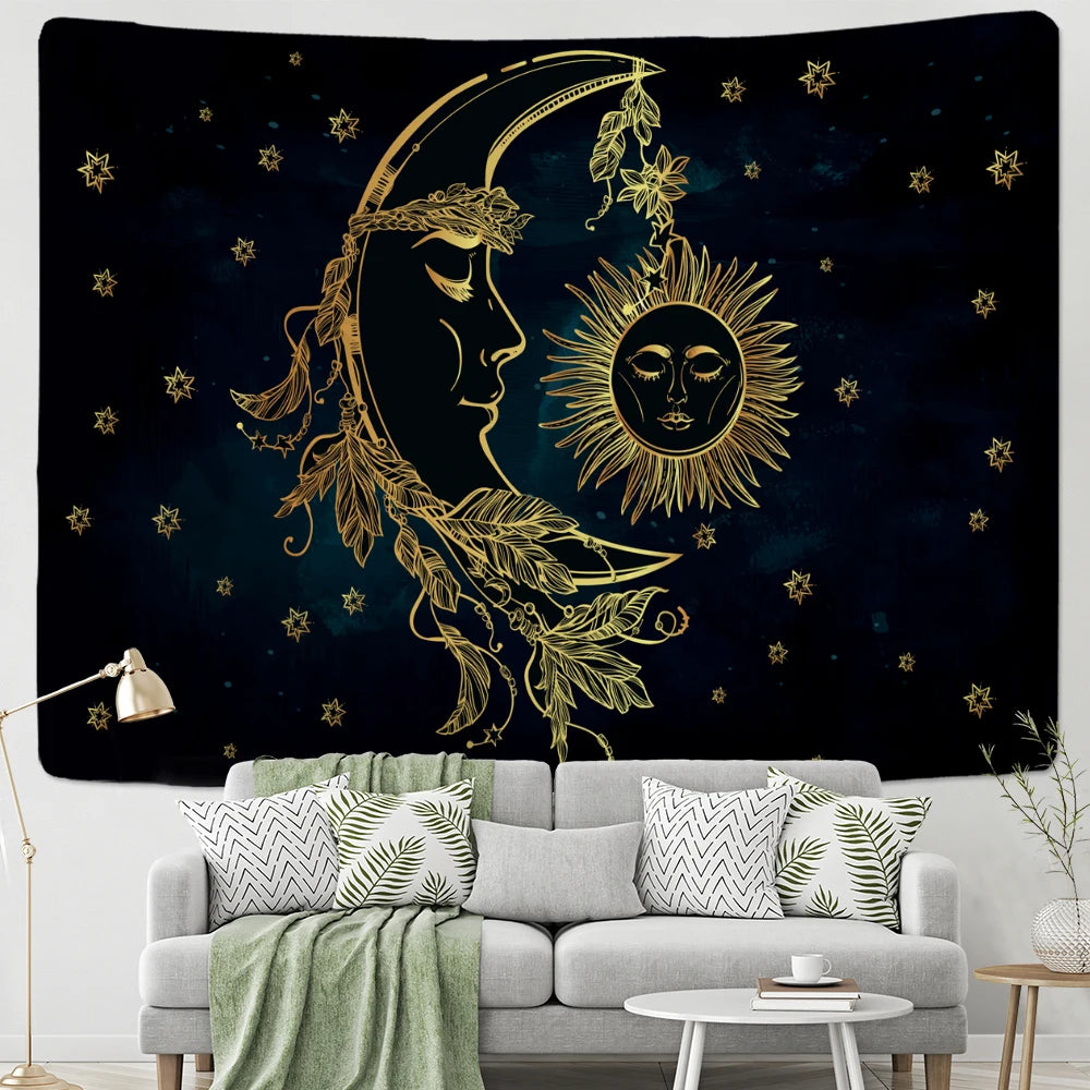 Mysterious Cat Witchcraft Tapestry Wall Hanging