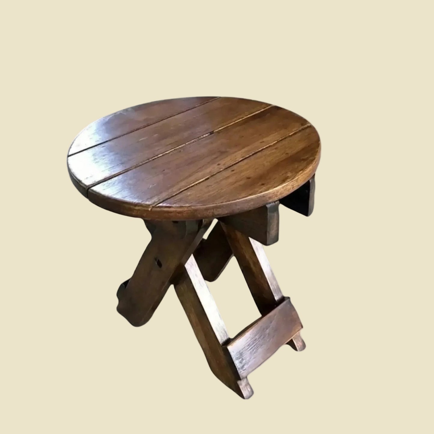 Handcrafted Thai teak wood shower bench and folding stool, durable outdoor furniture for bathroom, garden, and camping.