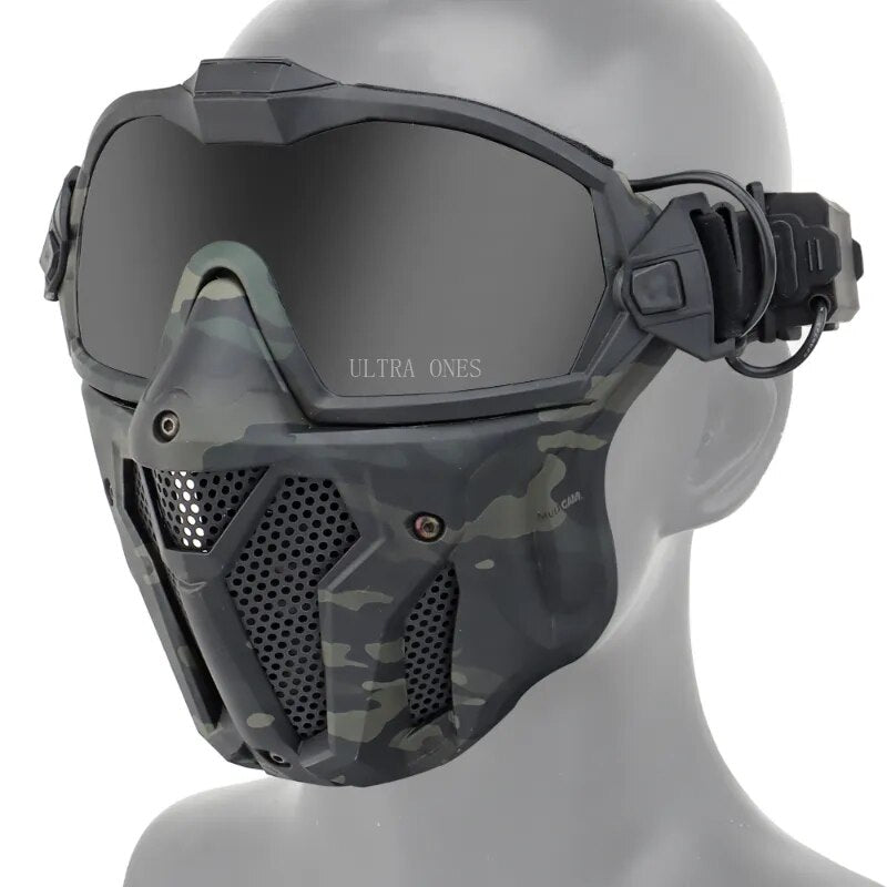 Anti-Fog Tactical Mask with Micro Fan | Full Face Airsoft Goggles