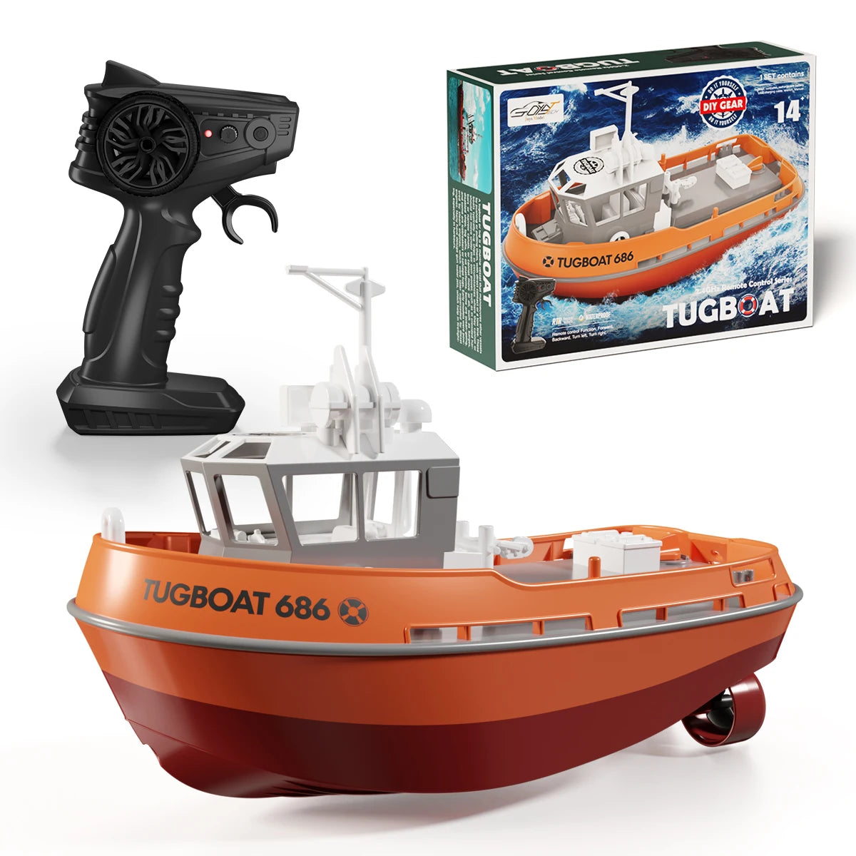 1:72 RC Tugboat Model | Powerful Dual Motor Long Range Boat