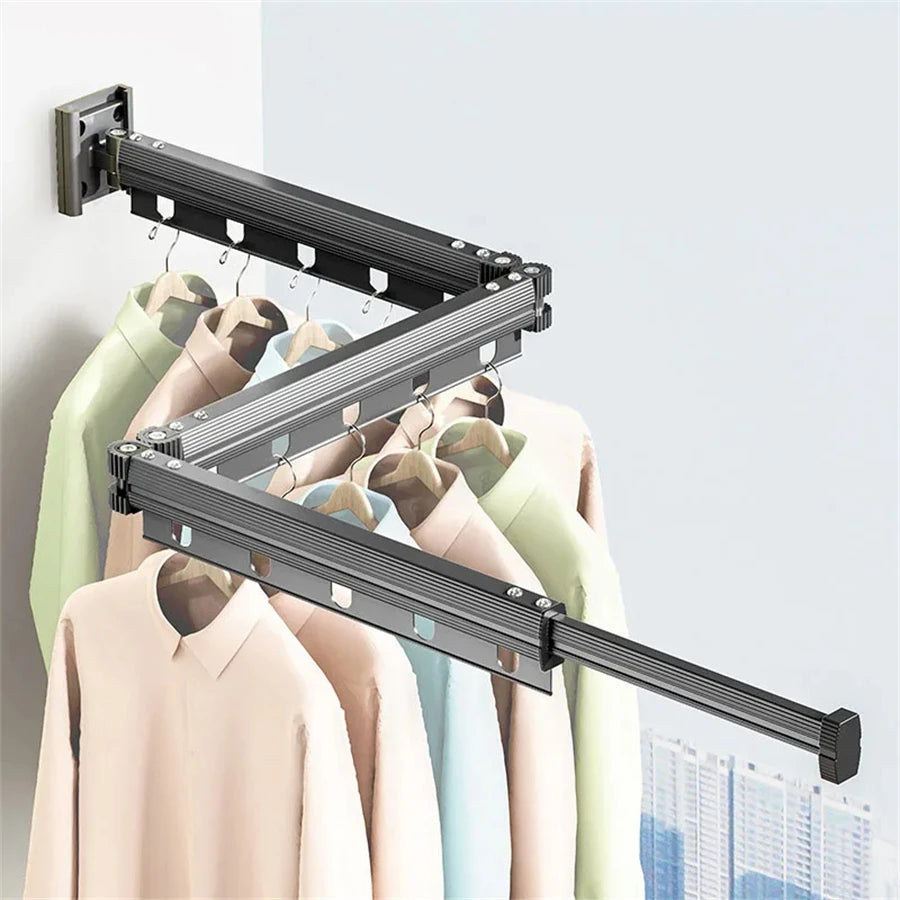 Extendable clothes hanger drying rack
