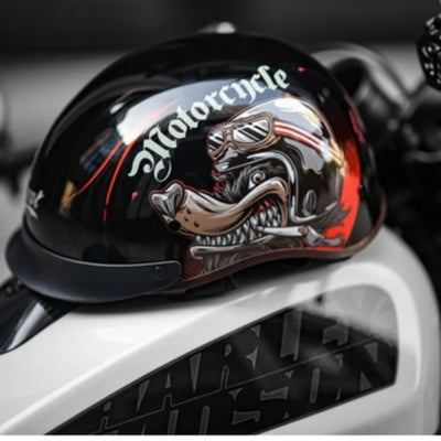 Retro Motorcycle Half Helmet Multiple Patterns