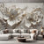 Luxury  3D Relief Flowers Murals Wallpaper