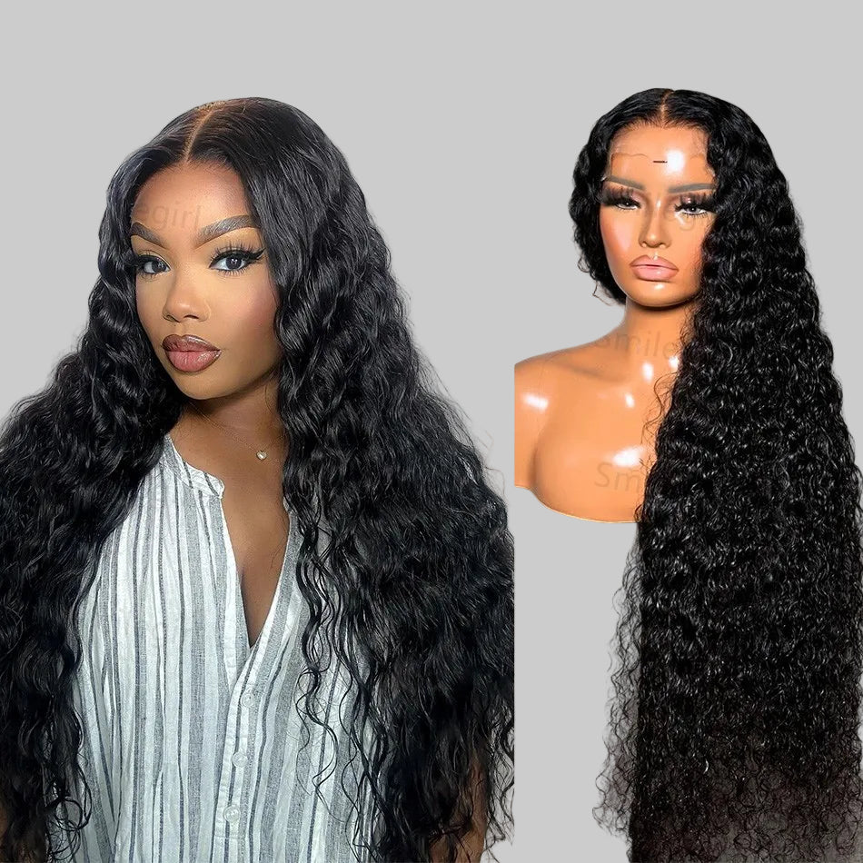 Water Wave Curly Human Hair Lace Wig