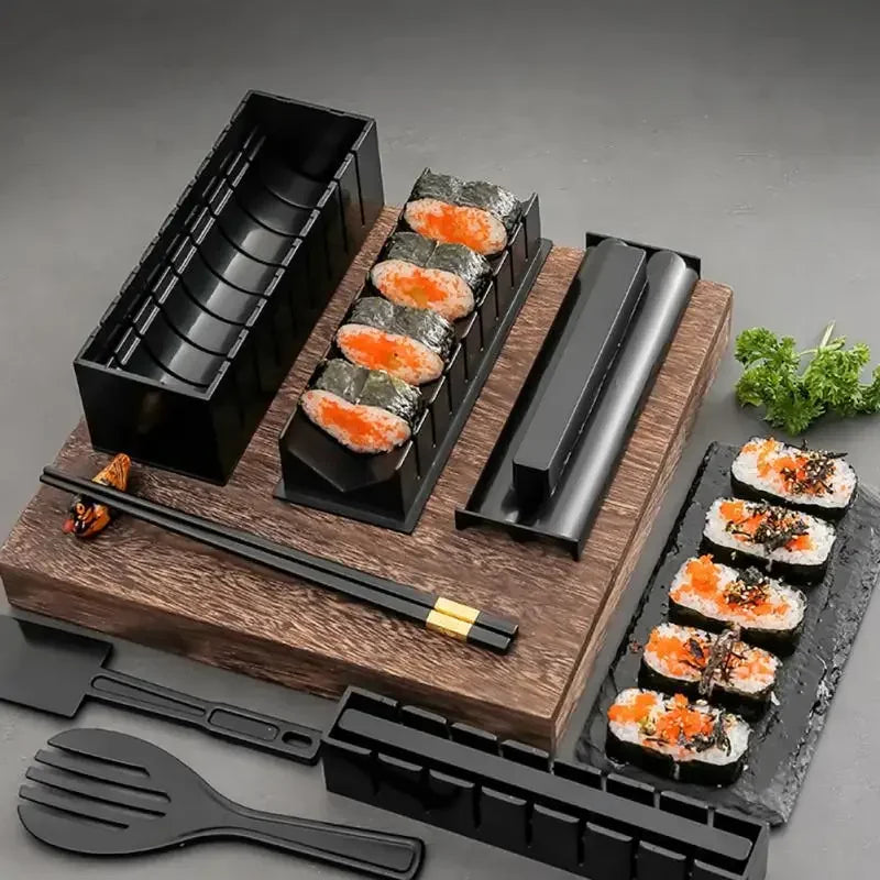 3-Piece Sushi Maker Kit | 2-Shape Roll Rice Mold DIY Tools