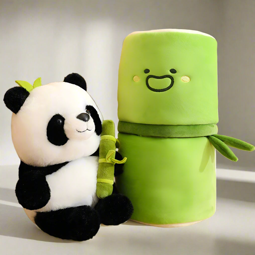 Cute Panda Stuffed Animal in Bamboo Pillow - Soft Plush Toy