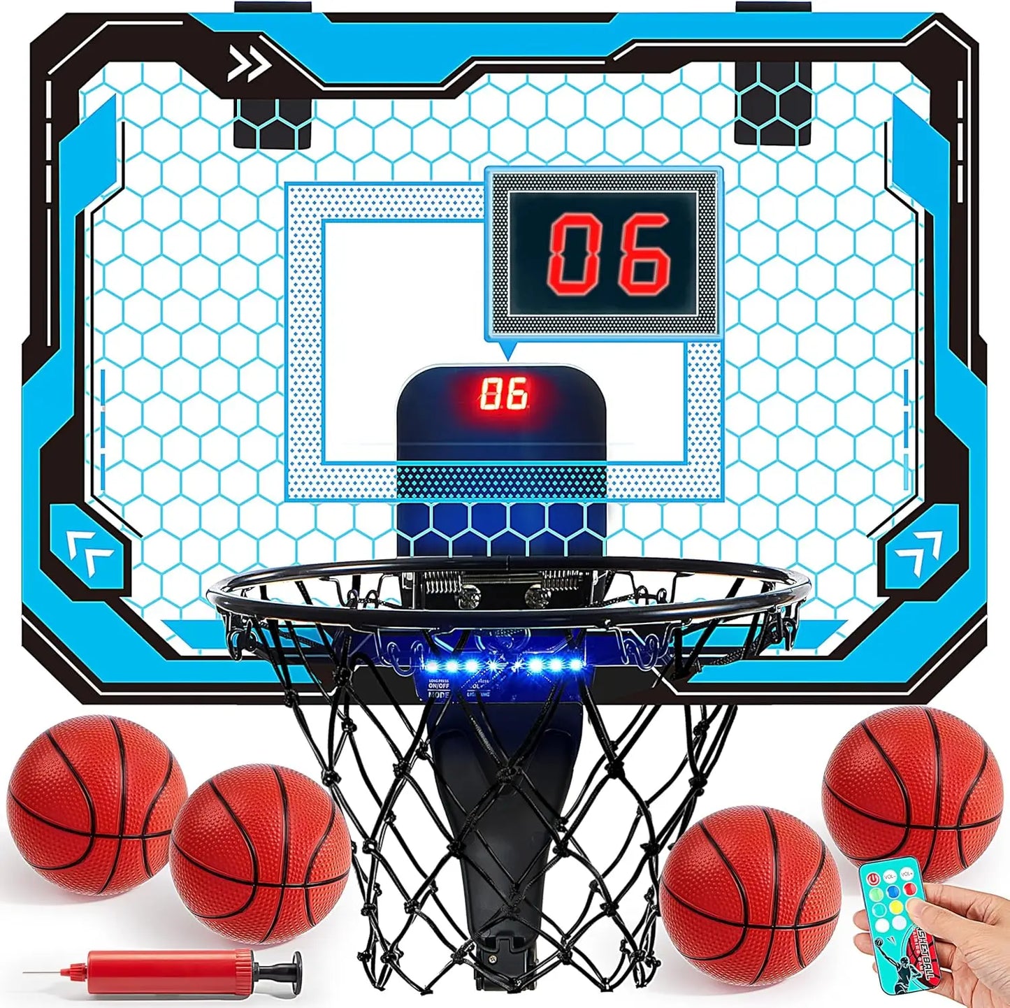 ED mini indoor basketball hoop over the door with 4 balls