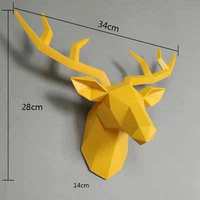 3D Deer Head Sculpture Wall Decor