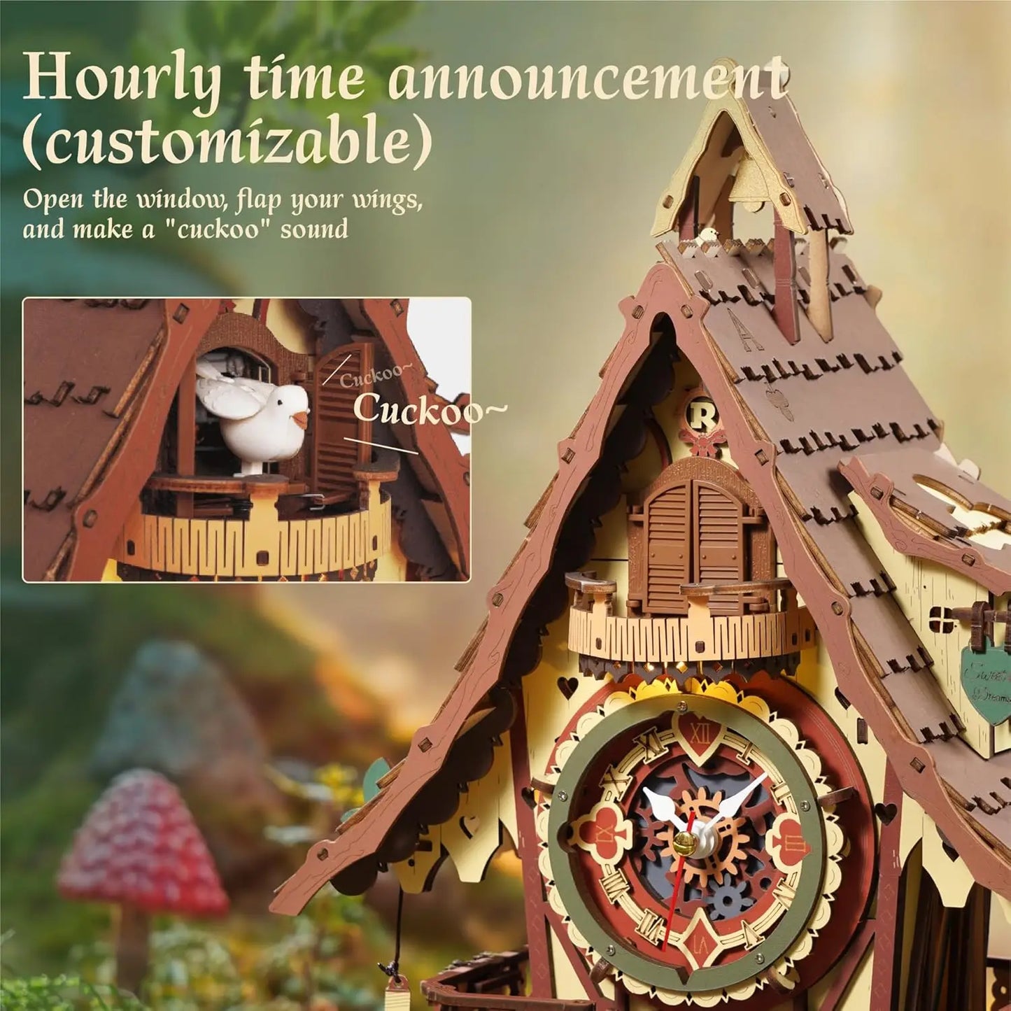 3D Wooden Cuckoo Clock Puzzle Kit