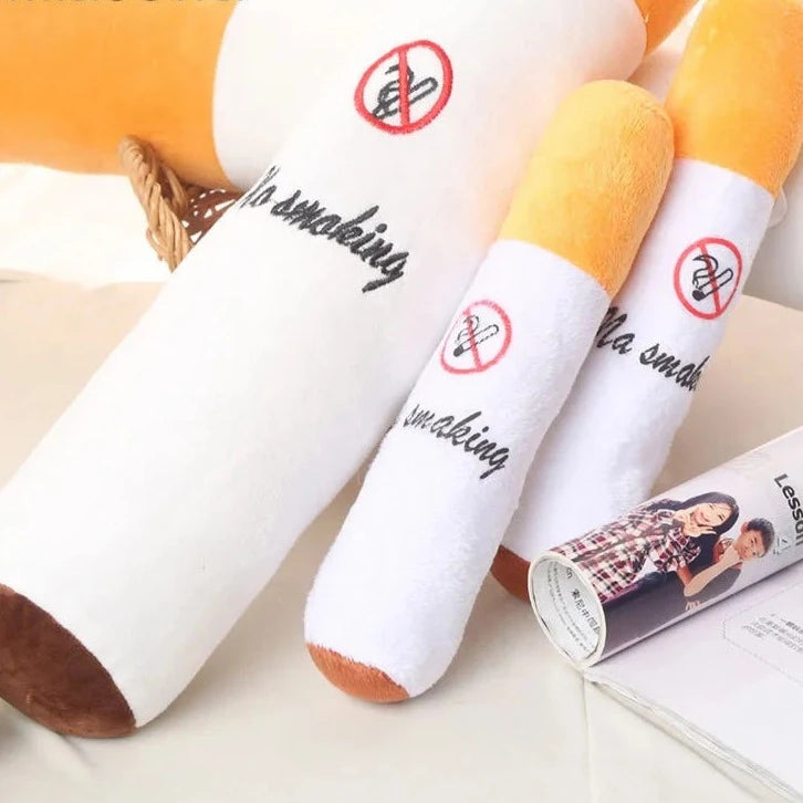 Giant Cigarette Plush Pillow - Soft Body Pillow Toy & Funny Gag Gift