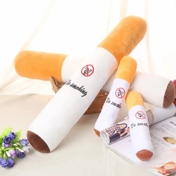 Giant Cigarette Plush Pillow - Soft Body Pillow Toy & Funny Gag Gift