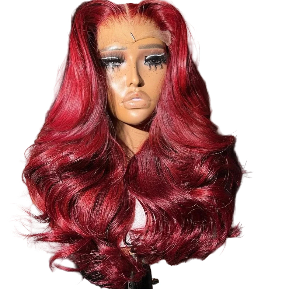 Burgundy Body Wave Wig 13x6 Human Hair