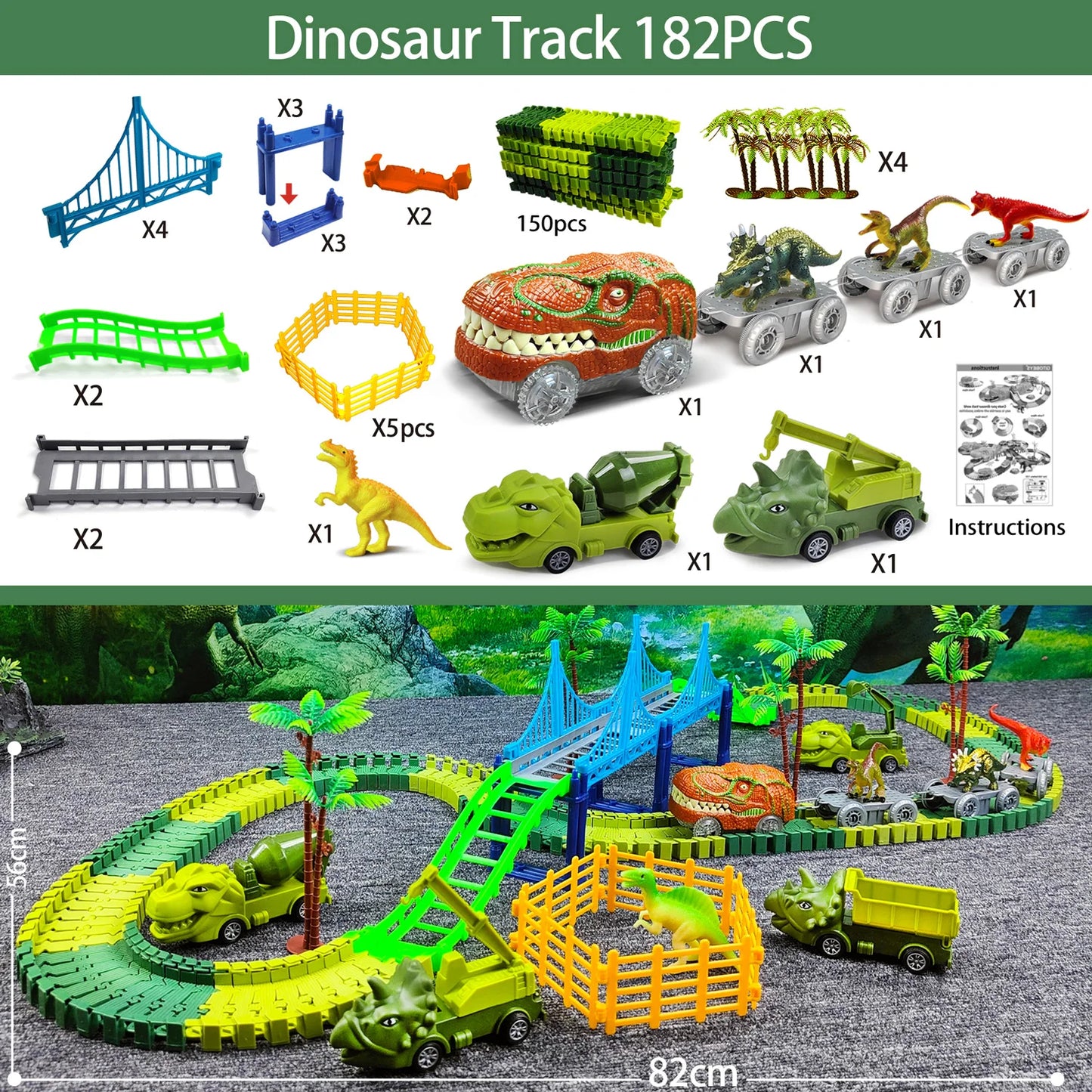 Dinosaur Flexible Track Set
