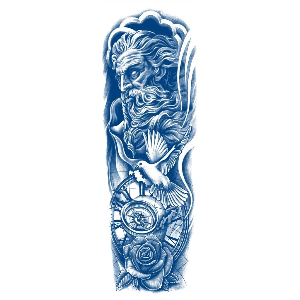 Full Leg & Arm Wolf Tattoo Long Lasting Waterproof