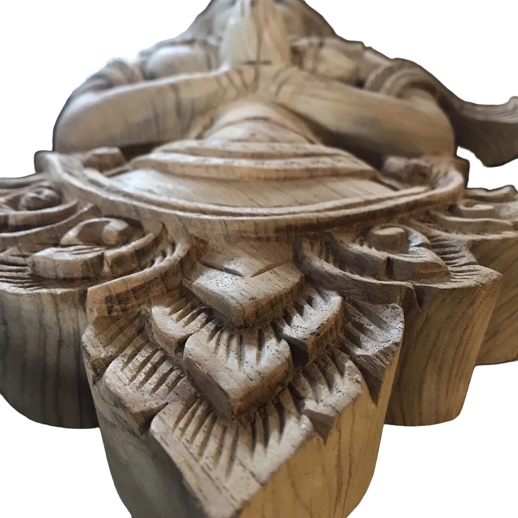 Hand carved Thai Teppanom angel wooden wall art decor