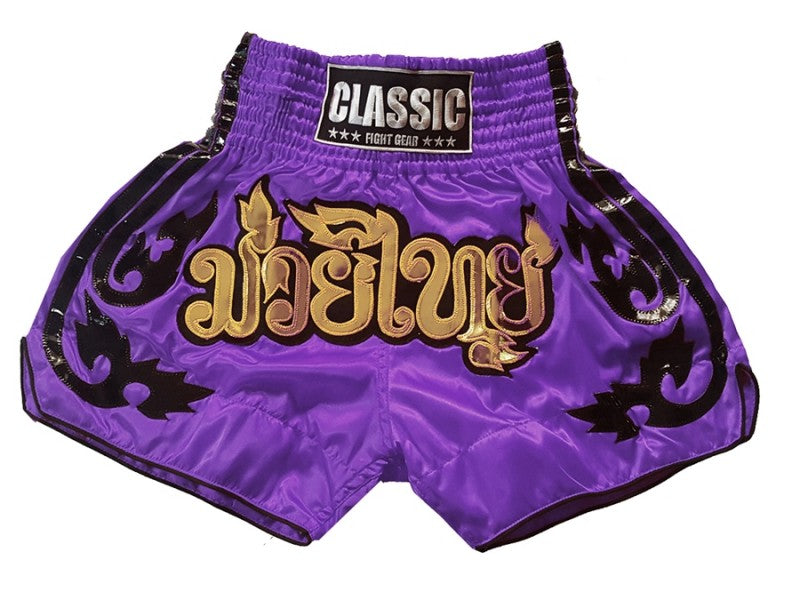 Muay Thai Shorts Purple Classic : CLS-016 - goodsshopi