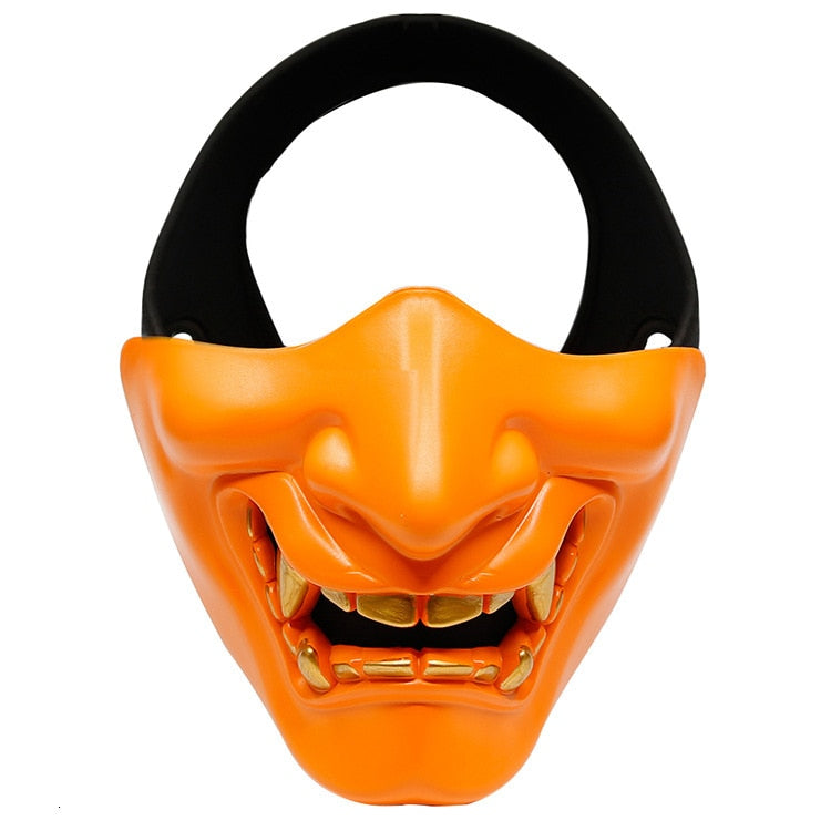Japanese Kabuki Oni Demon Mask: Half Face Halloween & Cosplay Accessory