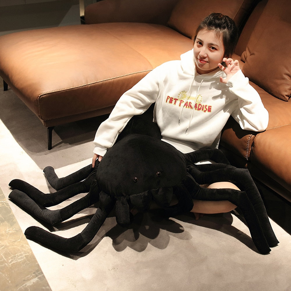 Giant Stuffed Black widow Spider Plush Toy - goodsshopi