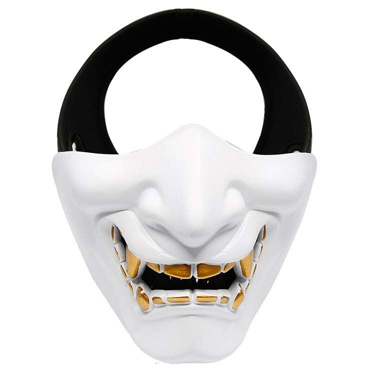 Japanese Kabuki Oni Demon Mask: Half Face Halloween & Cosplay Accessory