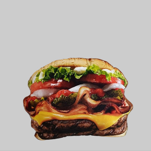 Plush Hamburger Pillow with Blanket - 2-in-1 Food Throw Pillow & Cushion