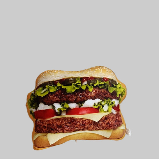 Plush Hamburger Pillow with Blanket - 2-in-1 Food Throw Pillow & Cushion