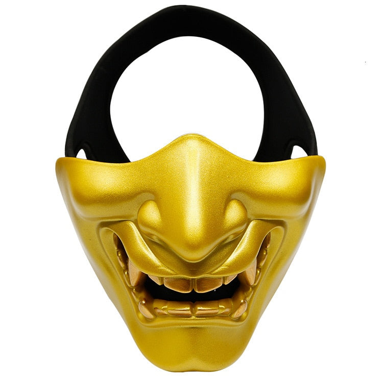 Japanese Kabuki Oni Demon Mask: Half Face Halloween & Cosplay Accessory