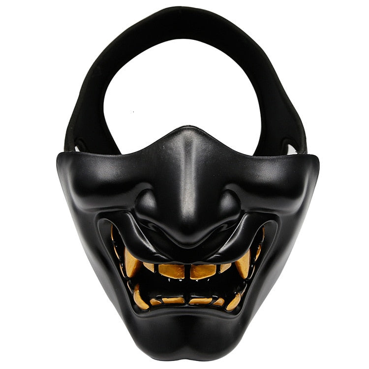 Japanese Kabuki Oni Demon Mask: Half Face Halloween & Cosplay Accessory