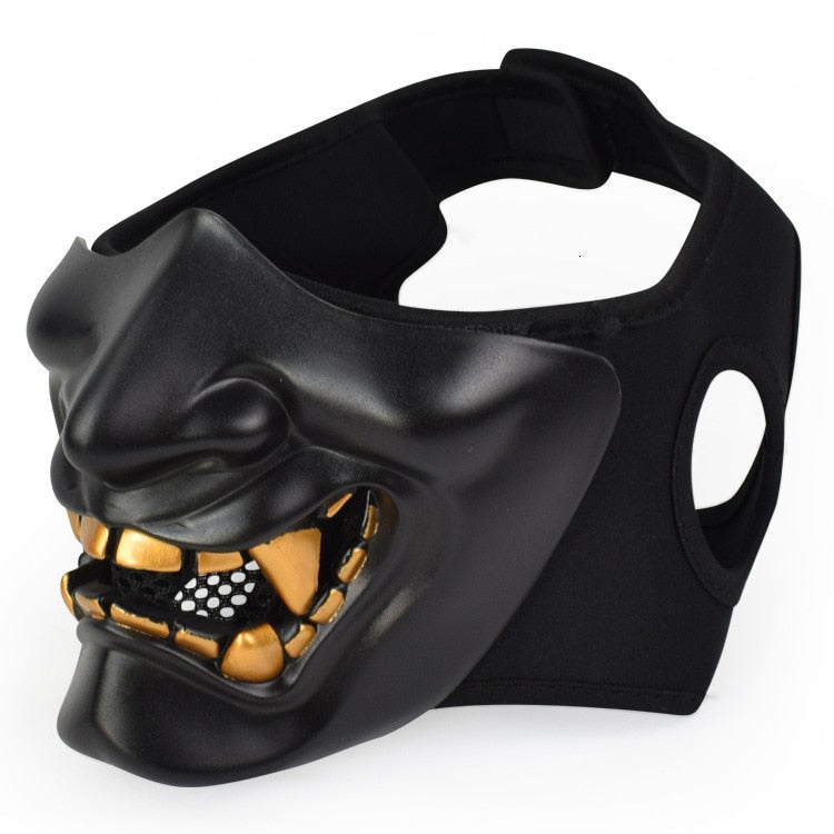 Japanese Kabuki Oni Demon Mask: Half Face Halloween & Cosplay Accessory