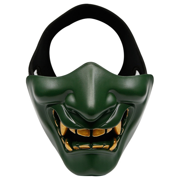 Japanese Kabuki Oni Demon Mask: Half Face Halloween & Cosplay Accessory