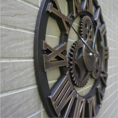 Large Retro Wooden Wall Clock