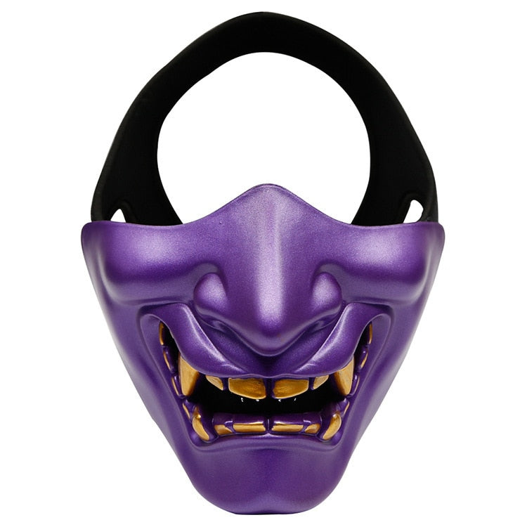 Japanese Kabuki Oni Demon Mask: Half Face Halloween & Cosplay Accessory