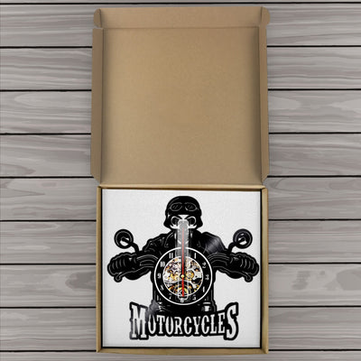 Motorcycles Skull Biker Vinyl Record Wall Clock