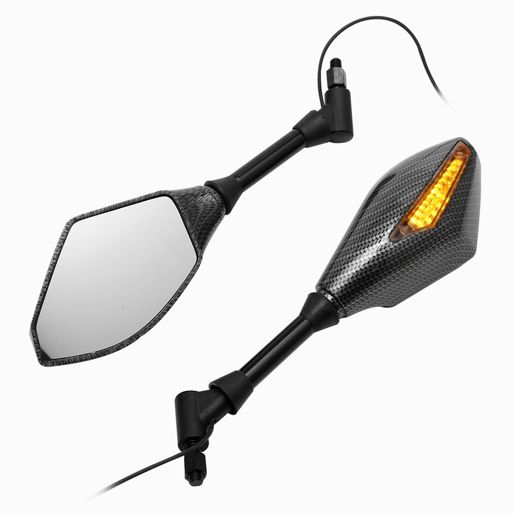 Motorcycle Side Mirrors with LED Turn Signal