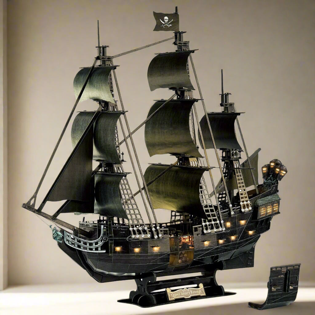 Jigsaw Puzzles LED UPGRADE Queen Anne's Revenge Pirate Ship