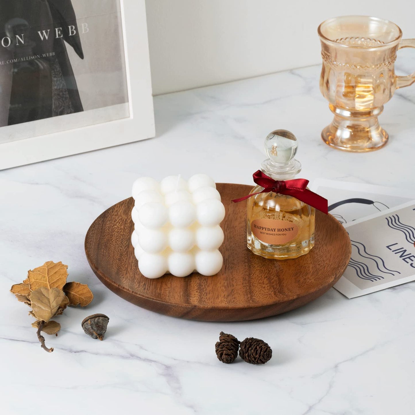 Round Solid Wood Plates