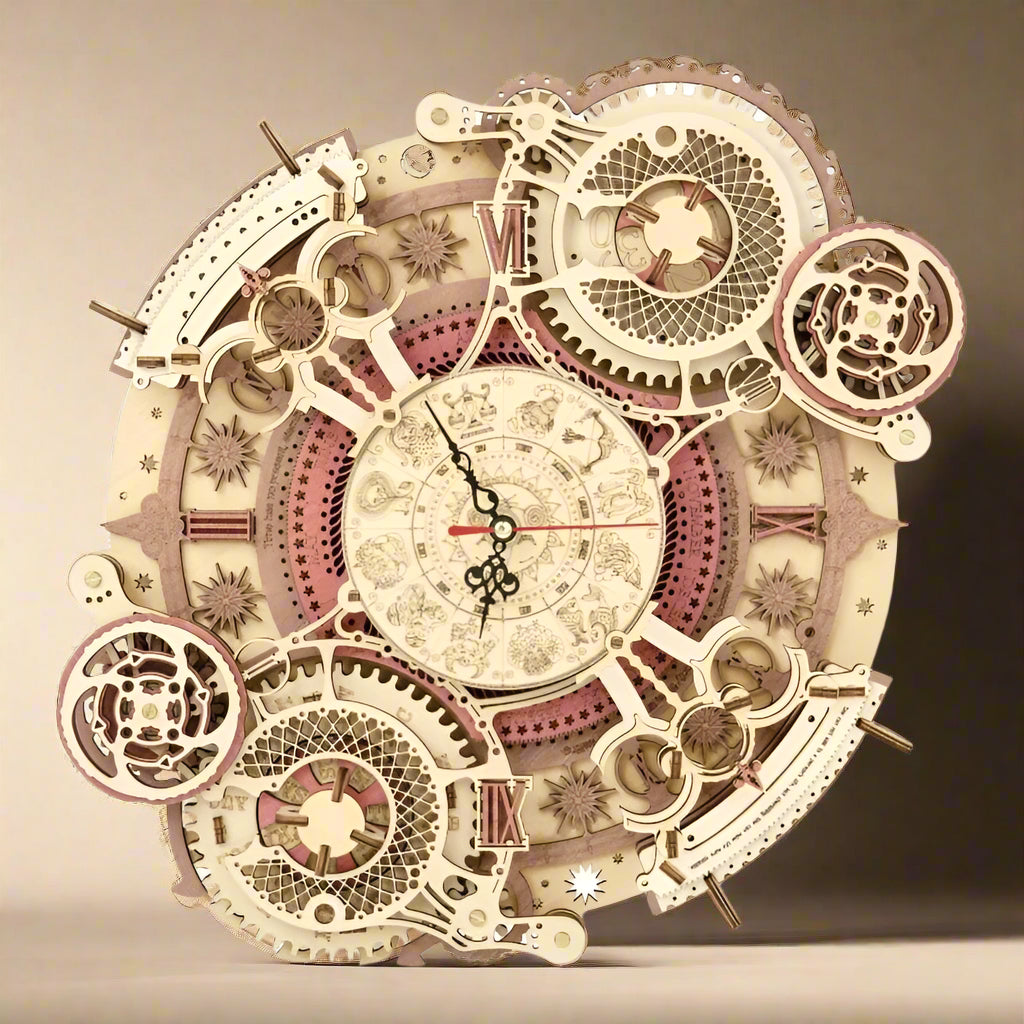 3D Wooden Puzzle Zodiac Wall Clock