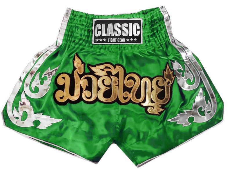 Muay thai shorts Classic Green : CLS-015 - goodsshopi