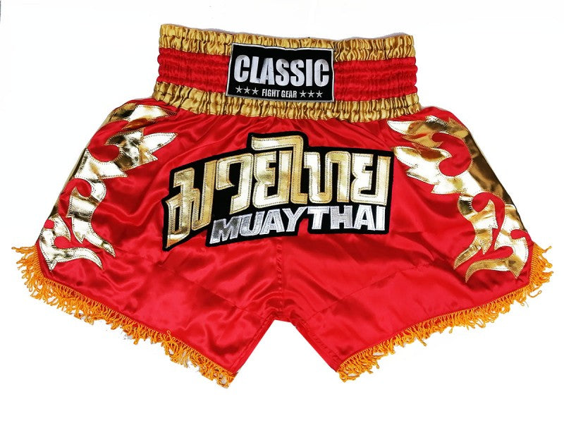 Muay thai shorts Classic Red : CLS-018 - Goods Shopi