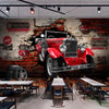 3D Mural WallPaper Retro Red Car - Goods Shopi