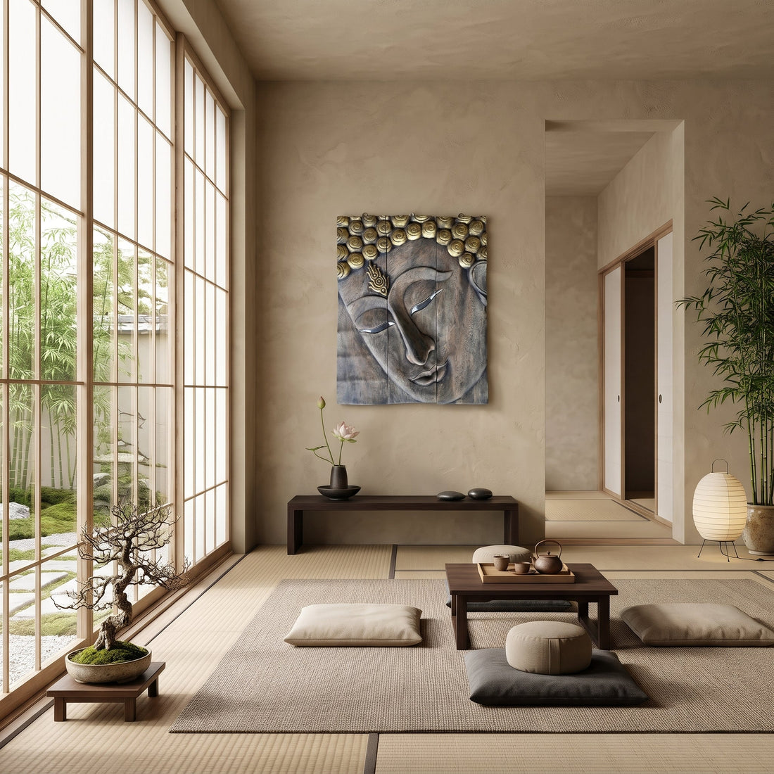 How to choose Buddha face decor for a modern living room
