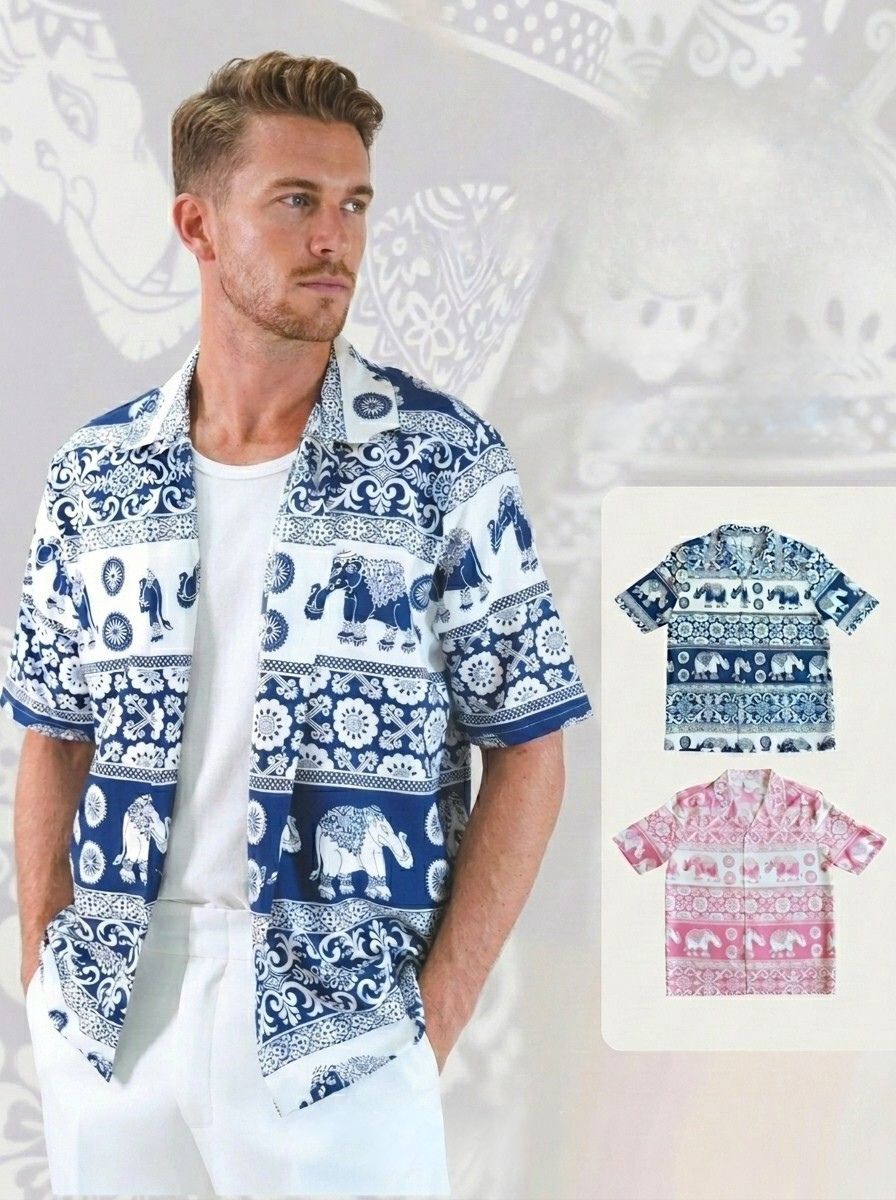Thai Elephant Mens Aloha Shirt